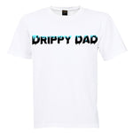 White with Sky Blue Drip